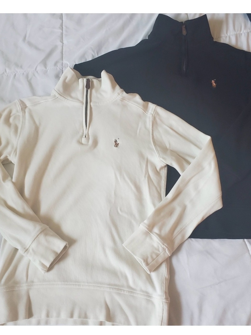Polo by Ralph Lauren Men’s Half-Zip Sweaters in White and Black